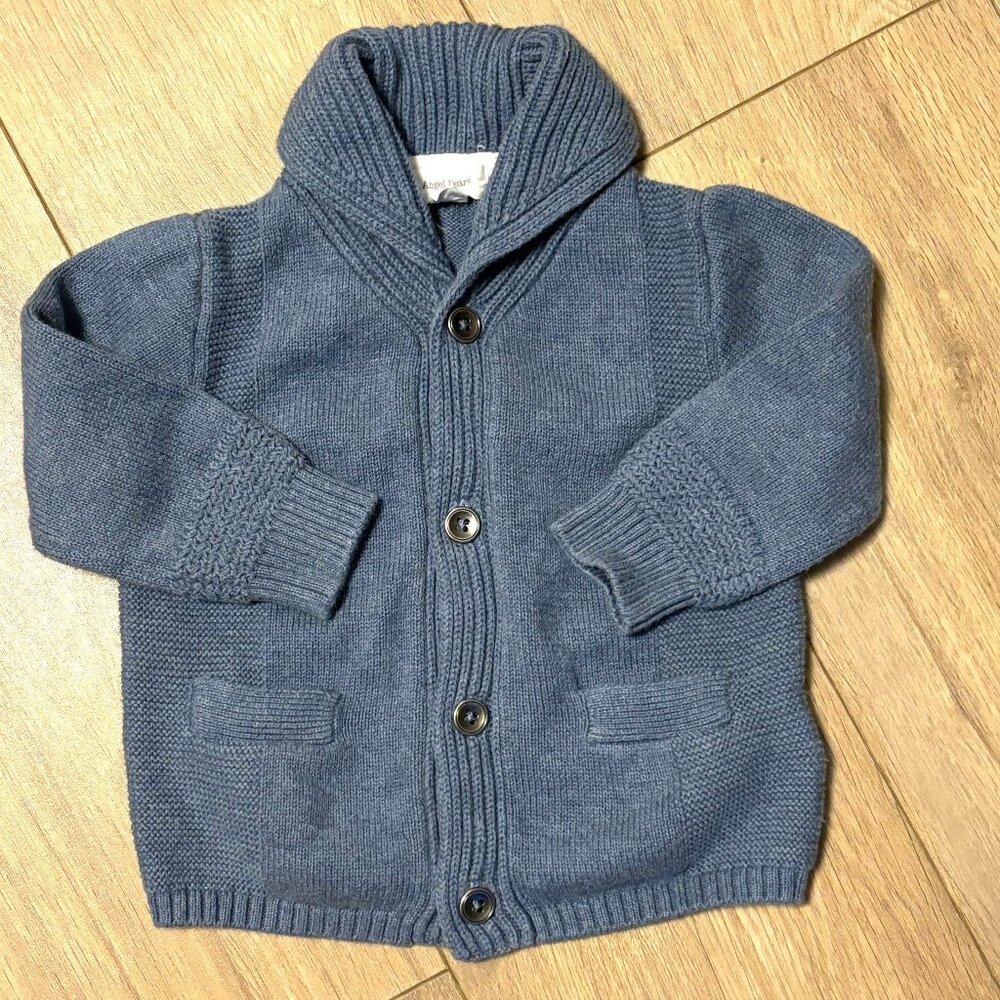 ANGEL DEAR Boys' Shawl Collar Cardigan - Blue - Size 12-18 Months